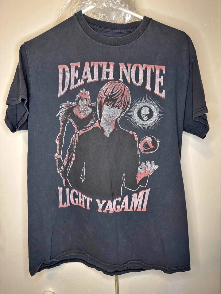 Death Note Light Yagami Ryuk Graphic T-Shirt Viz Media Black Fad