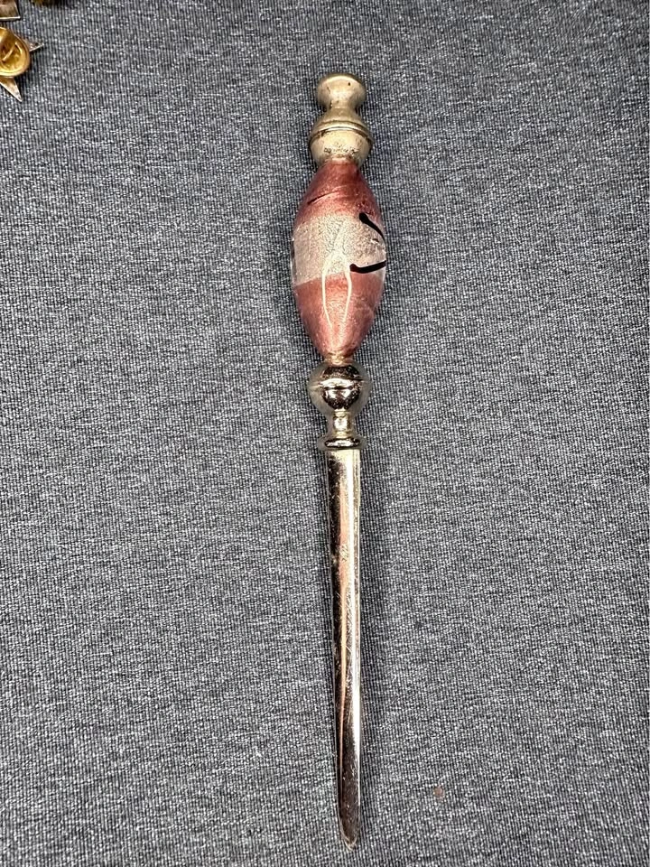 Vintage Murano style Glass Letter Opener, Mid Century Modern Des