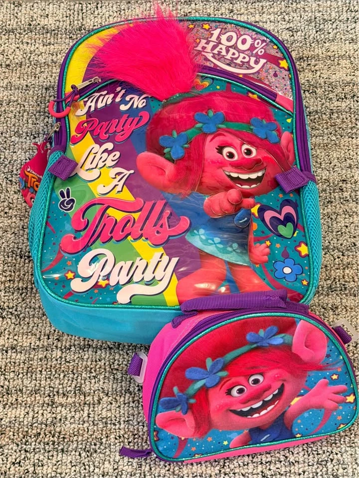 Trolls kids backpack with lunch bag - photo 2