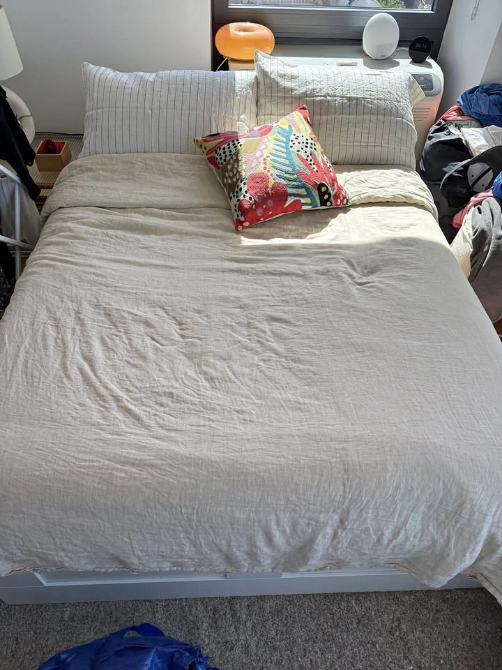 Brooklinen Linen Duvet Cover - Full/Queen / Khaki Chambray