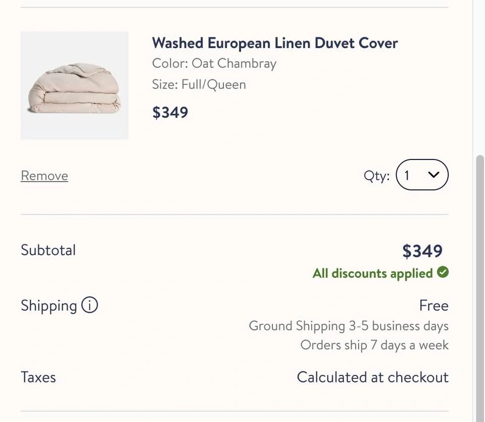 Brooklinen Linen Duvet Cover - Full/Queen / Khaki Chambray - photo 2