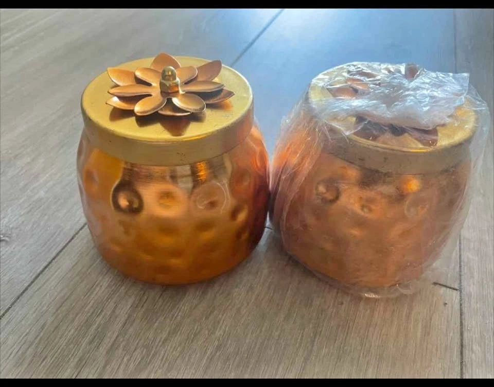 2 Decorative Copper Jars