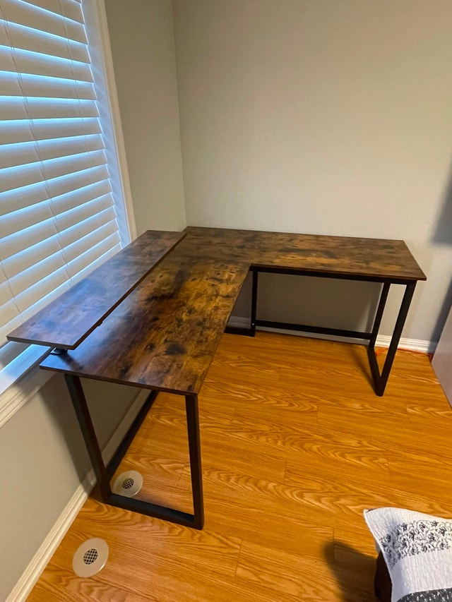 Industrial Computer Desk with Raised Shelf – Rustic Brown - photo 2