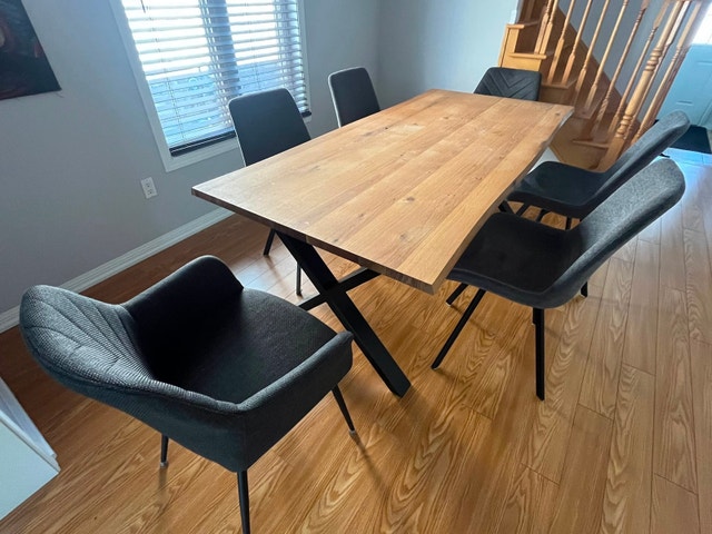 Modern Live-Edge Oak Dining Table - photo 4