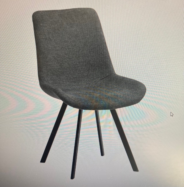 Modern Charcoal Grey Swivel Dining Chairs - Set of 6