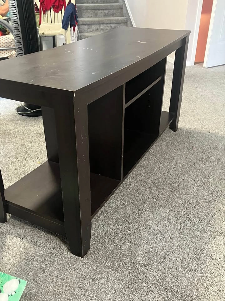 Dark Brown Wood TV Stand - photo 3