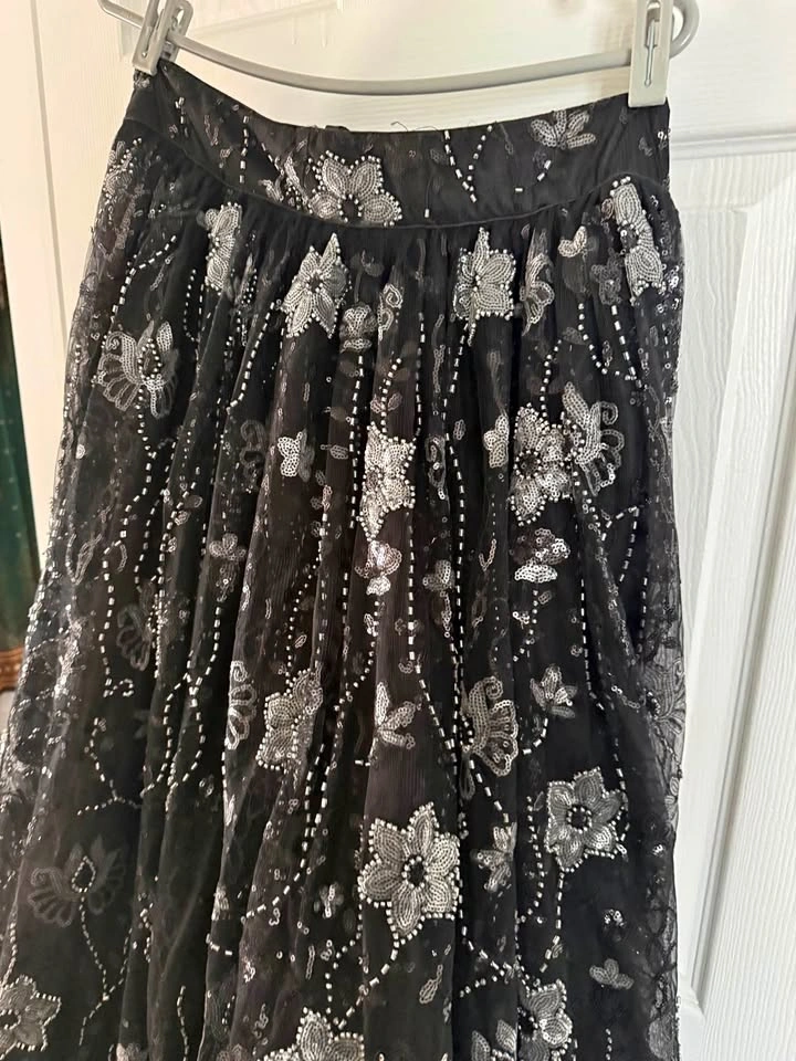 Black Sequin and Beaded Lehenga Choli Set