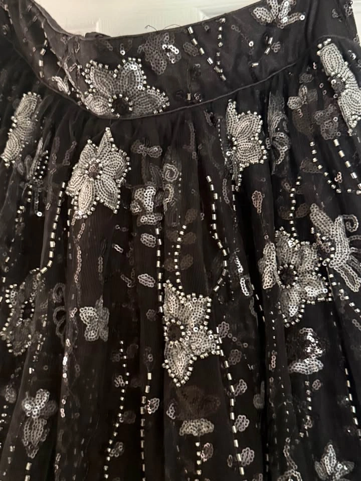 Black Sequin and Beaded Lehenga Choli Set - photo 2