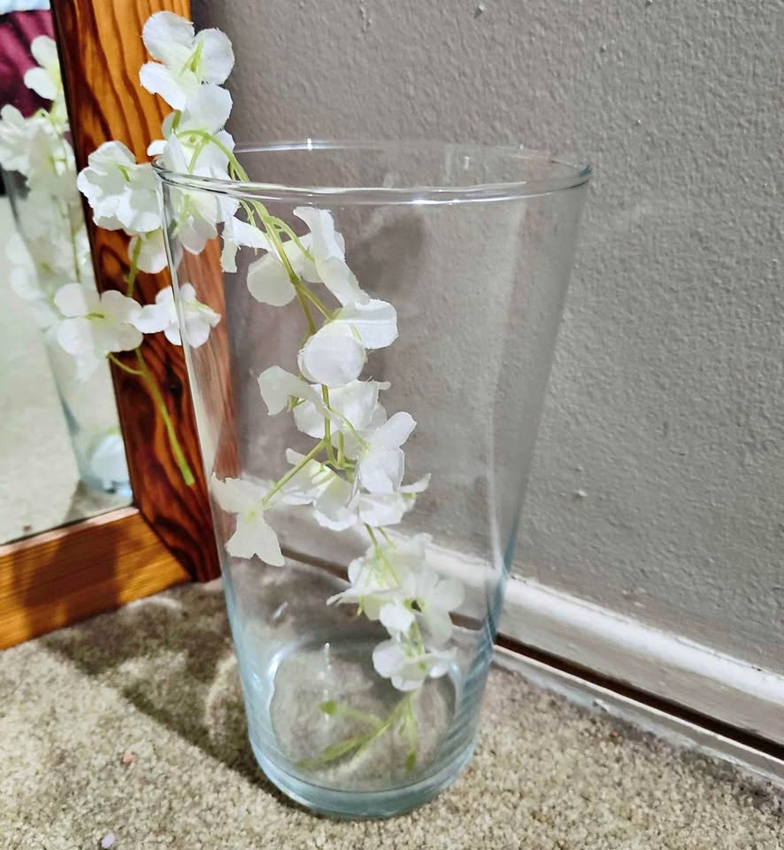 Large glass flower vase