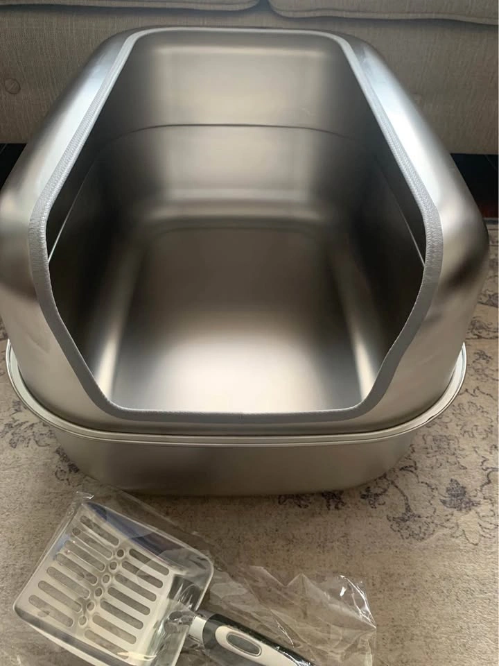 Bartuke XXL Stainless Steel Semi-Enclosed Cat Litter Box - photo 3