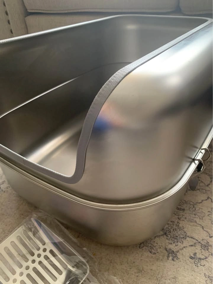 Bartuke XXL Stainless Steel Semi-Enclosed Cat Litter Box - photo 4