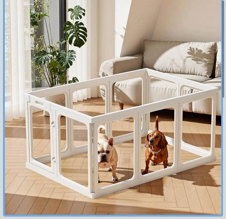 24” Modular Dog Pen 10-Panel Clear Acrylic Pet Playpen
