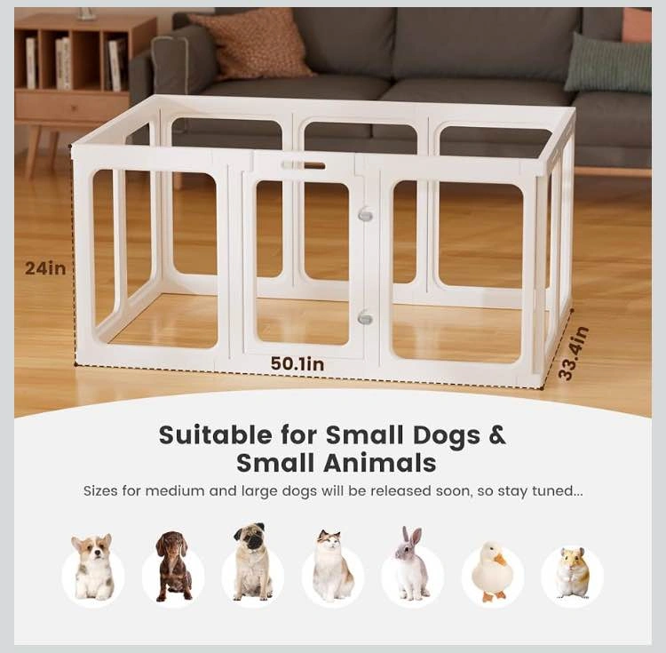 24” Modular Dog Pen 10-Panel Clear Acrylic Pet Playpen - photo 2