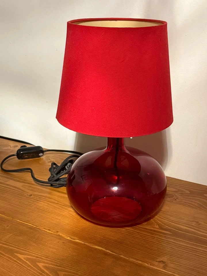IKEA Red Glass Table Lamp - photo 2