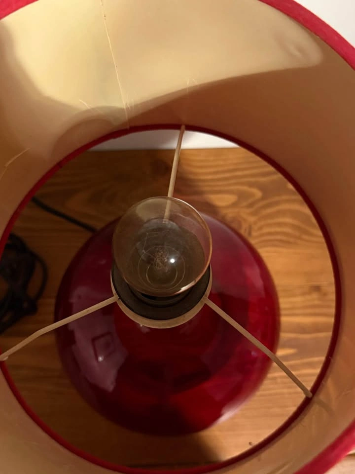 IKEA Red Glass Table Lamp - photo 4