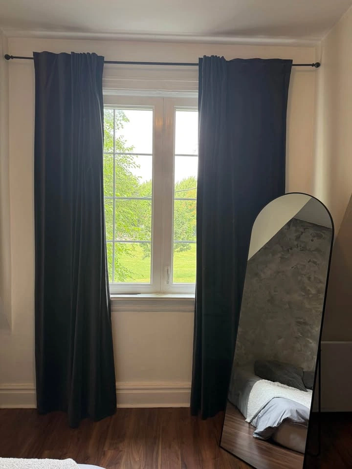 Charcoal Grey Blackout Velvet Curtains - photo 2