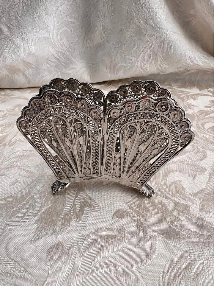 Vintage Silver Filigree Napkin Holder