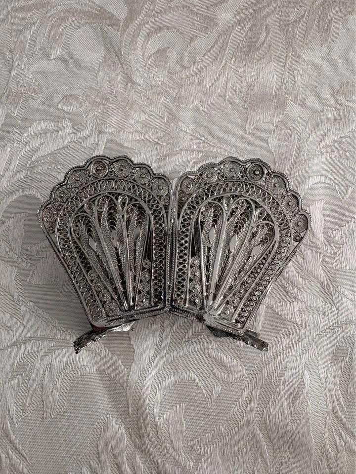 Vintage Silver Filigree Napkin Holder - photo 3