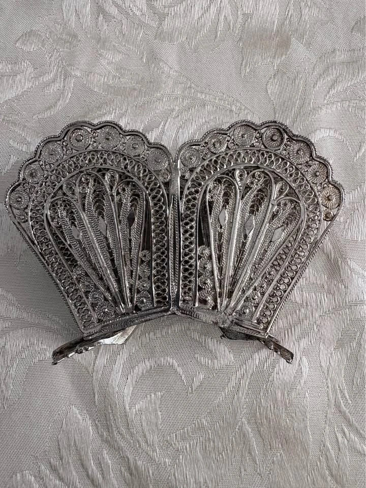 Vintage Silver Filigree Napkin Holder - photo 5