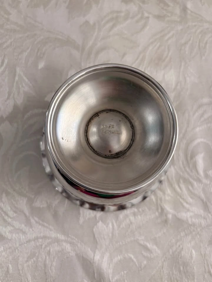 Vintage Silver Plated Bowl with Red Glass Liner - Made in Englan - photo 3