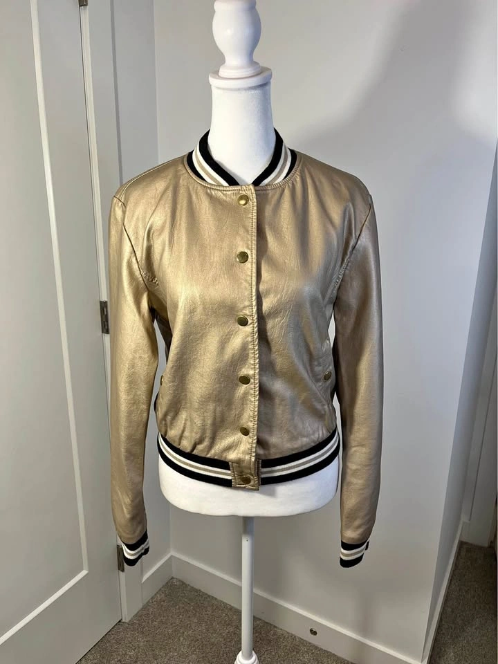 FOREVER 21 Gold Bomber Jacket - Size S