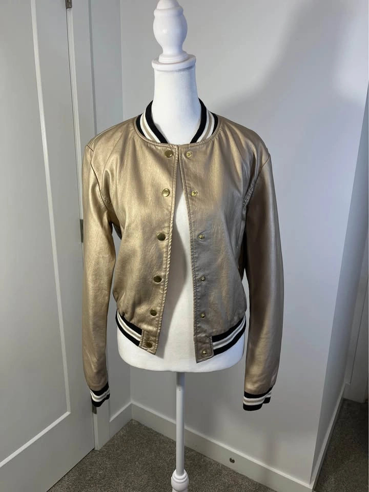 FOREVER 21 Gold Bomber Jacket - Size S - photo 2