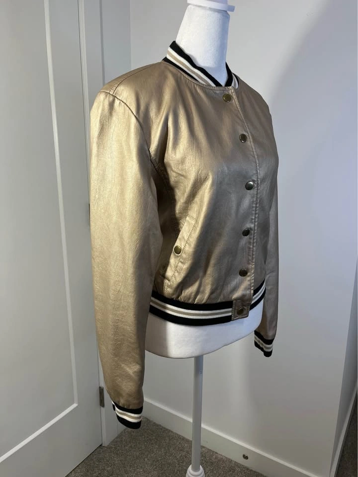 FOREVER 21 Gold Bomber Jacket - Size S - photo 4