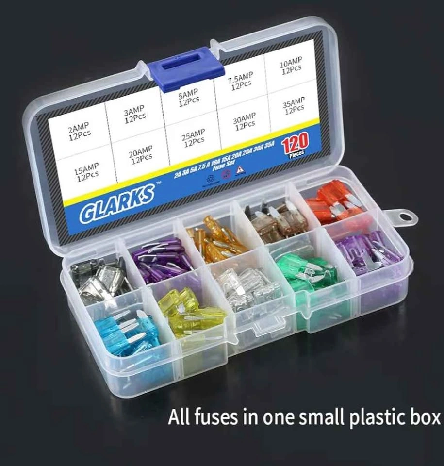 GLARKS 120pc Car Blade Fuses & Fuse Taps Kit - photo 5