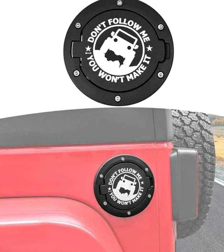 Jeep Gas Cap Cover 'Don't Follow Me' Design