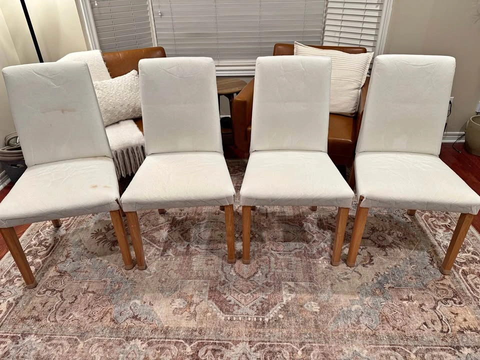 Set of 4 IKEA BERGMUND Dining Chairs, no covers