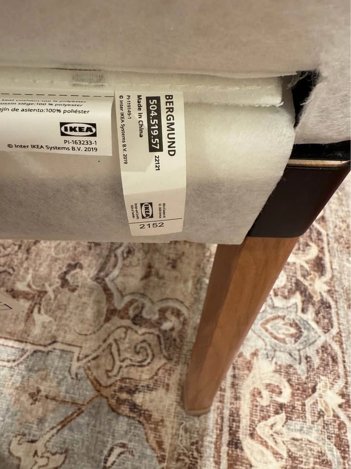 Set of 4 IKEA BERGMUND Dining Chairs, no covers - photo 2