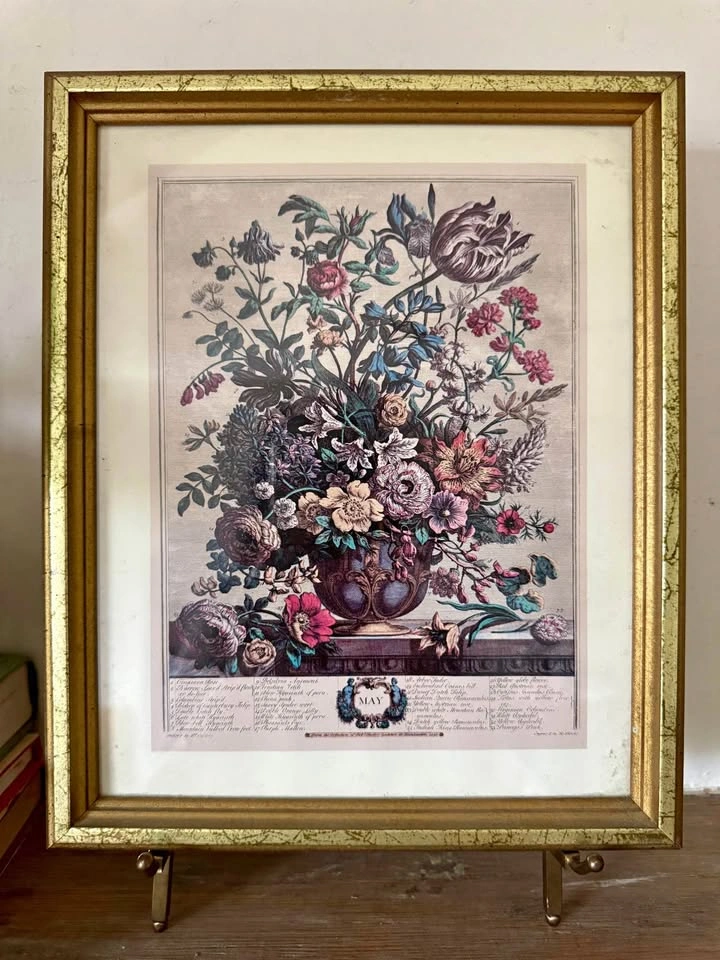 Vintage Framed Furber Botanical Floral Prints (May and August)