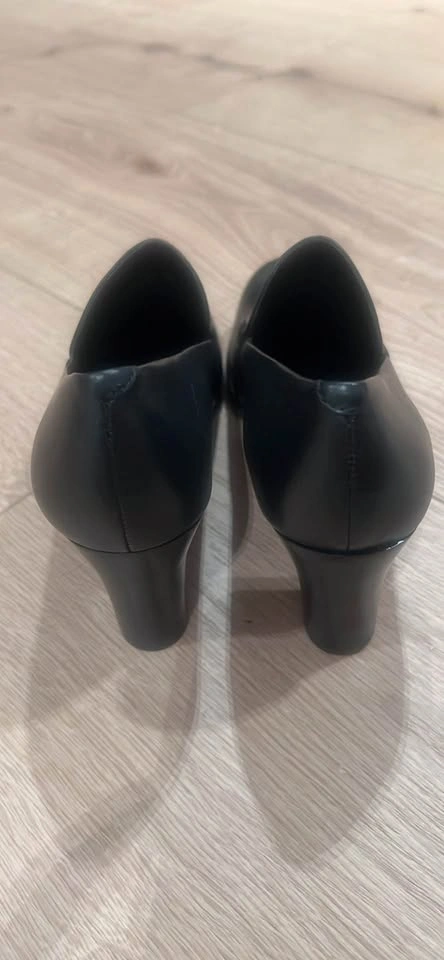NEW Franco Sarto "Nolan" Black Leather Block Heel Loafers – Size - photo 3