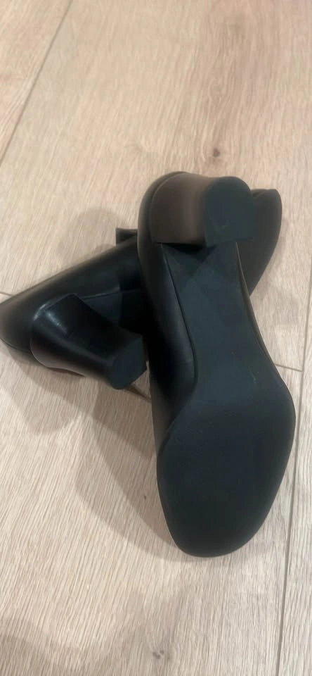 NEW Franco Sarto "Nolan" Black Leather Block Heel Loafers – Size - photo 5