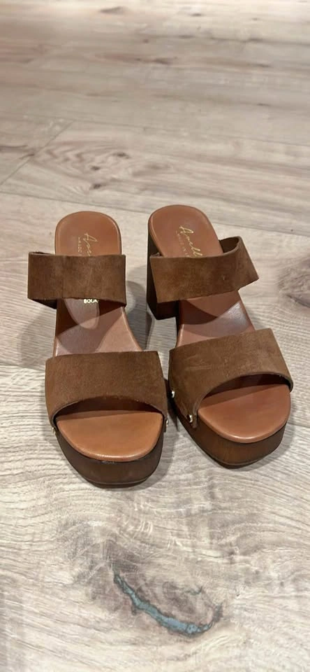 Avellini Italian platform sandals - EU Sz 38/US 7-7.5, Brown