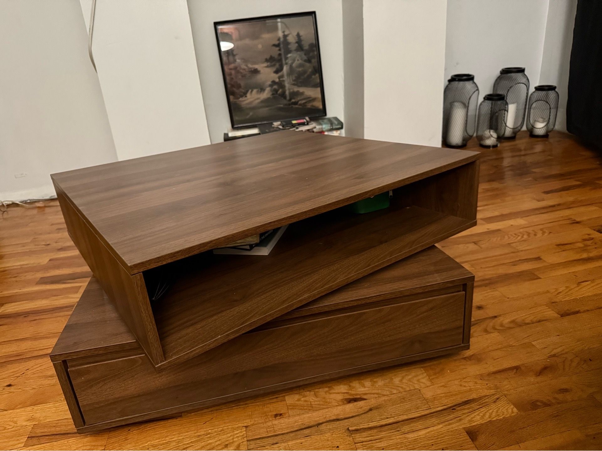 Modern Lift-Top Coffee Table with Storage – Walnut Finish