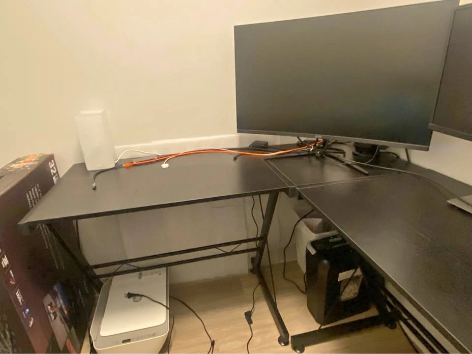 Convertible L shaped office desk - converts to straight desk