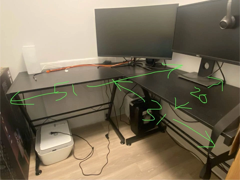 Convertible L shaped office desk - converts to straight desk - photo 3