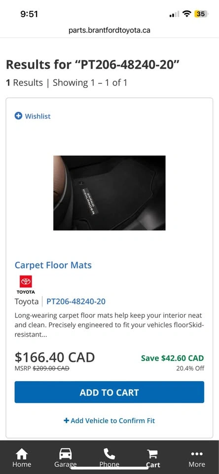 Toyota floor mat - photo 2