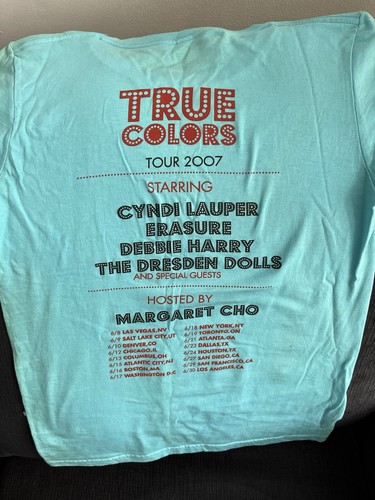 Cyndi Lauper True Colors 2007 World Tour T-Shirt, Child's Med - photo 2