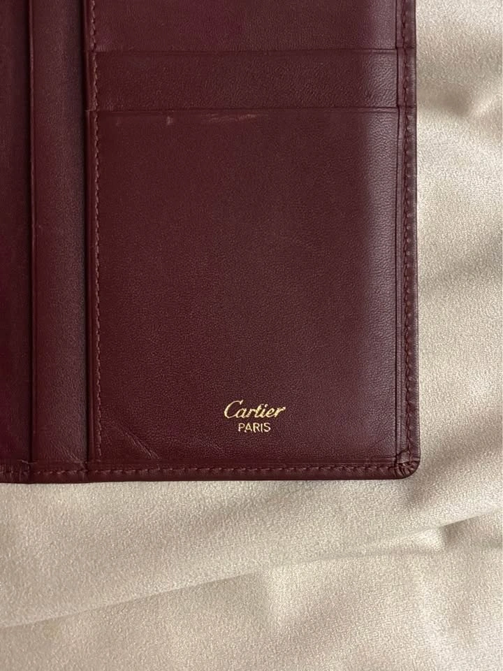 Vintage Must de Cartier Bordeaux Leather Clutch & Long Wallet Se - photo 5
