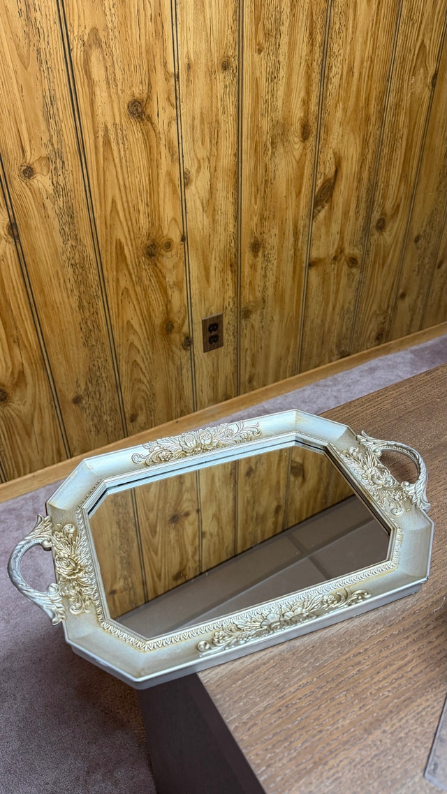 Vintage Ornate Mirrored Vanity Tray
