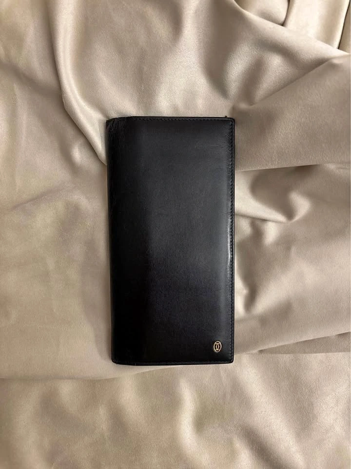 Cartier Black Leather Long Wallet