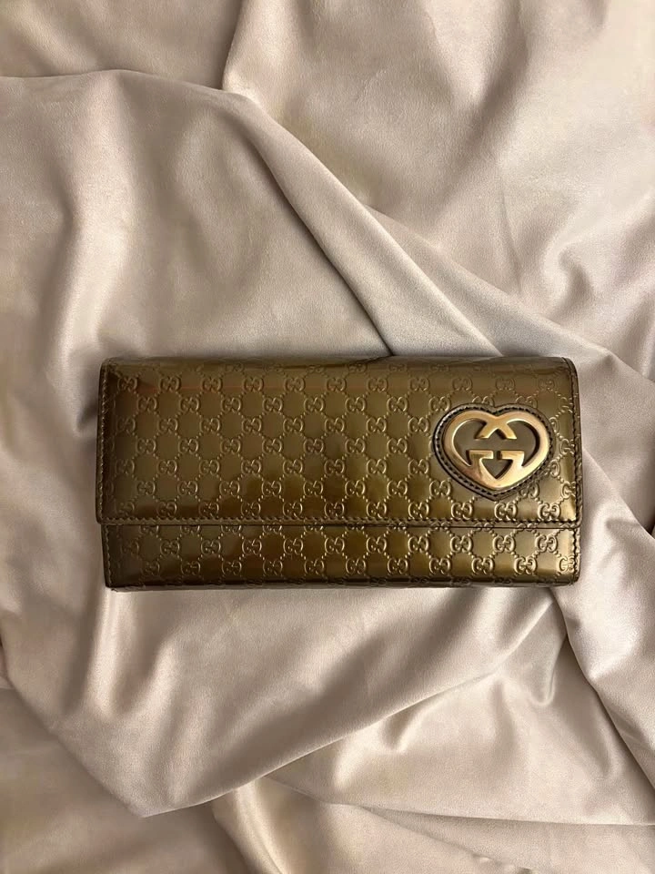 Gucci Lovely Heart Guccissima Long Wallet