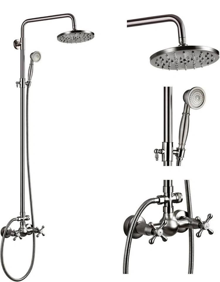 Gotonovo Rainfall Shower Faucet Set – Brushed Nickel