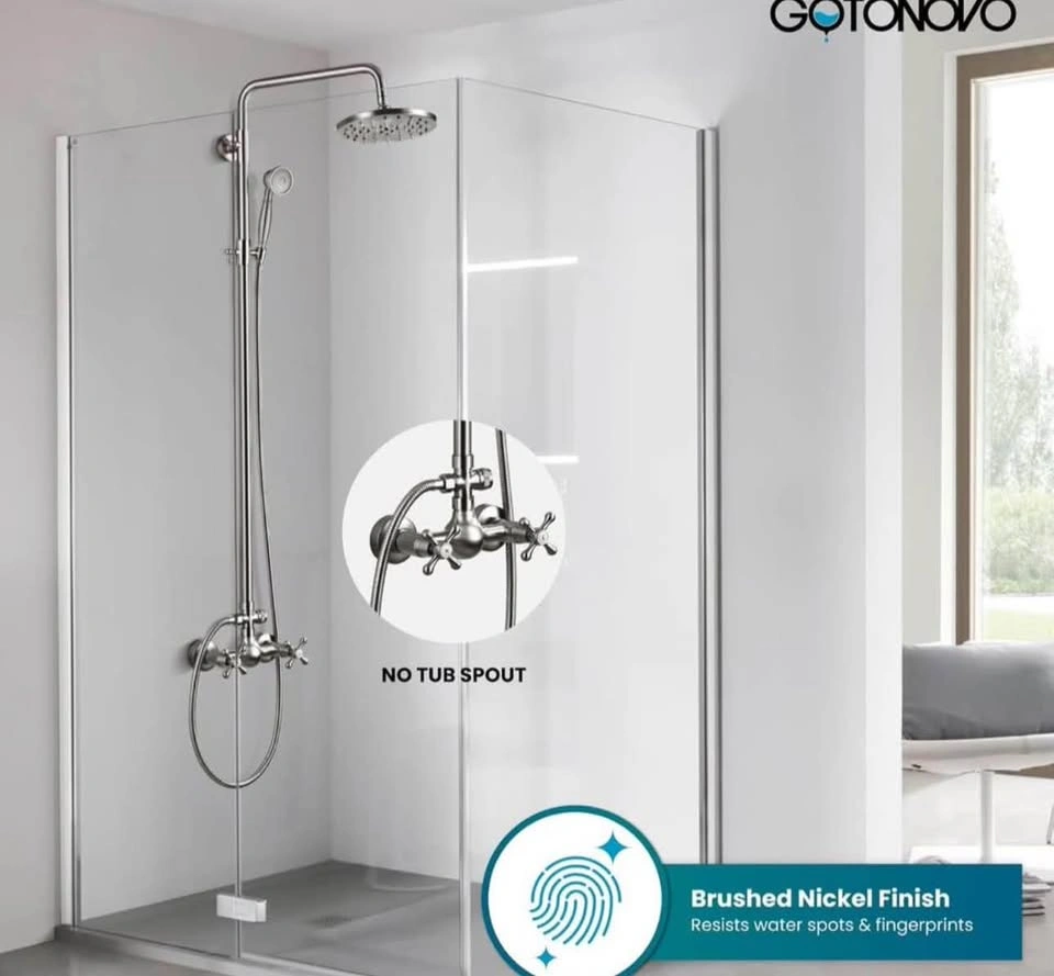 Gotonovo Rainfall Shower Faucet Set – Brushed Nickel - photo 5