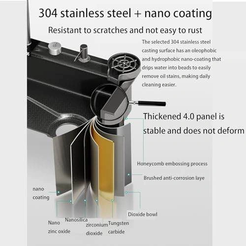 Brand New Stainless Steel Black Waterfall Kitchen Sink 68×45 cm - photo 4