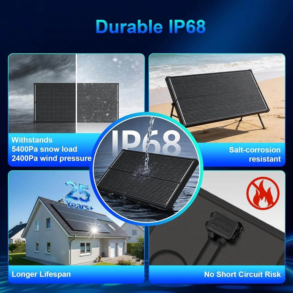 100W N-Type 18BB Solar Panel – 12V High Efficiency - photo 4