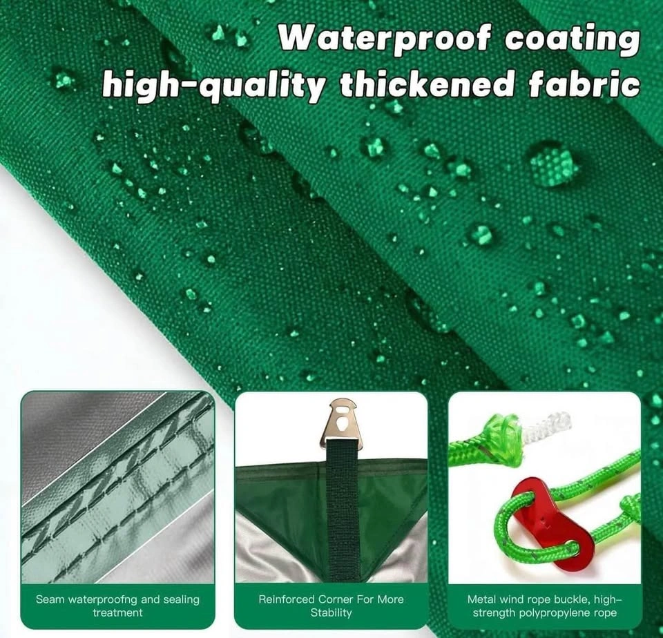 Camping Rain Fly Tarp with Heavy Duty Poles (GREEN) - photo 4