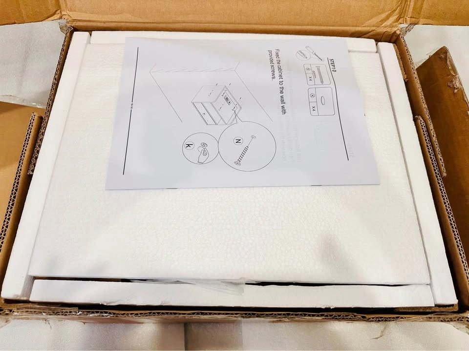 Floating Nightstand Set of 2 with Charging Station – Brand New - photo 2